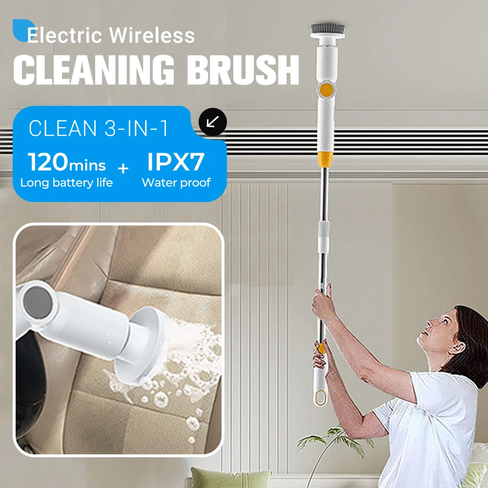 

Electric Wireless Cleaning Brush 2025 NEW 9-in-1 Electric Spin Cleaning Scrubber Electric Cleaning Tools Kitchen Bathroom Clean