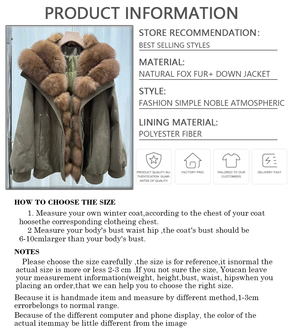 Damen Winterjacke Echte Fuchspelzjacke Natürliches Fuchspelz Flauschige Jacke Luxusmarken Kurze Echtpelzjacke