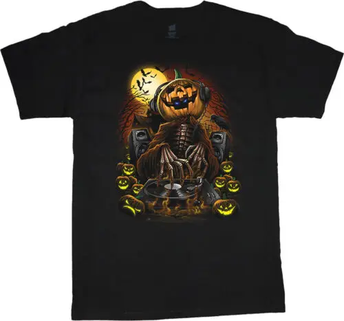 

Dj Pumpkin Funny Halloween T-shirt Mens Clothing Apparel