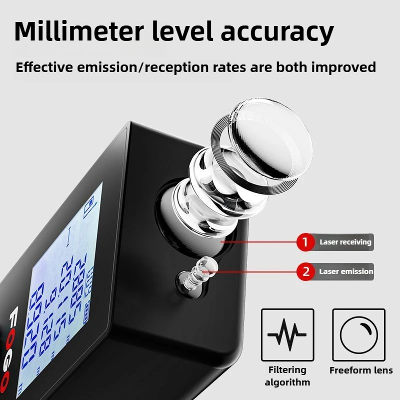 Laser Rangefinder 50M 80M 100M 120M Mini Laser Measurement Tool Laser Tape High Accuracy Multiple Measurement Functions