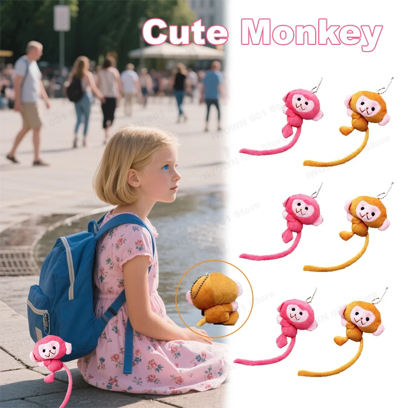 

Милые животные, маленькая обезьянка, плюшевая кукла, длинный хвост, кукла обезьяны, кулон, брелок, подвески для рюкзака, украшения, подарки, фотография