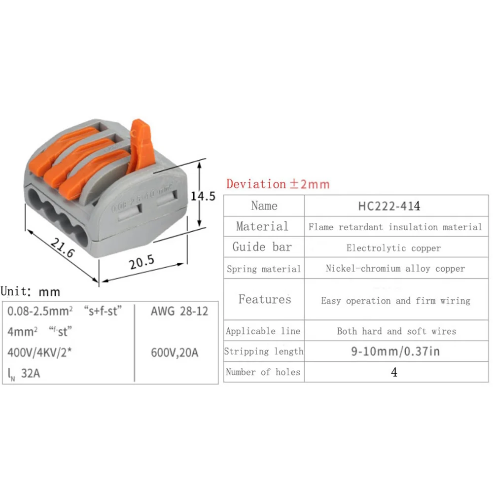 Conector de Cable eléctrico Universal, empalme compacto, conectores de terminales