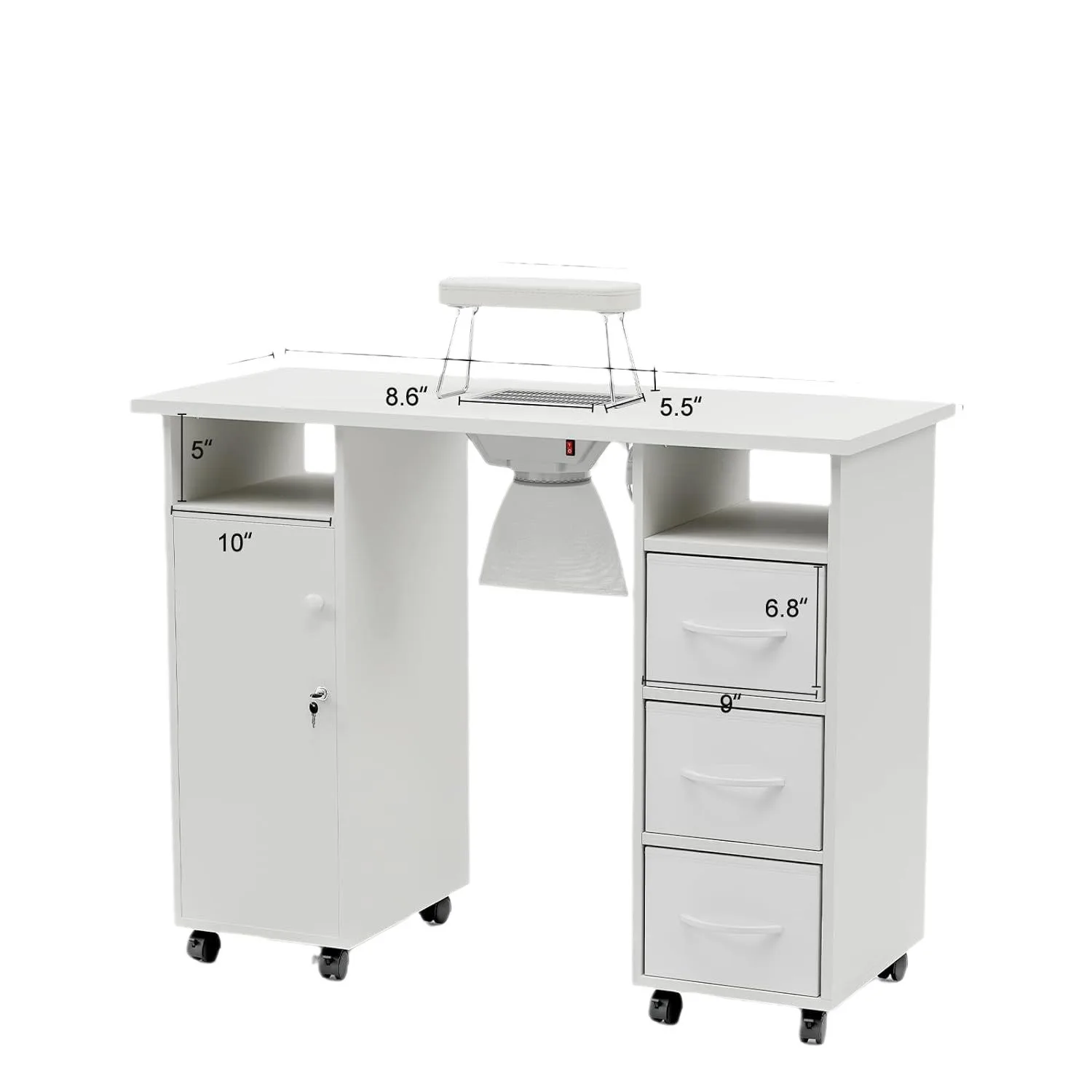 طاولة صالون الأظافر طاولة مانيكير واحدة مع مكنسة كهربائية #5