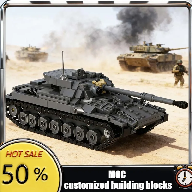 

624 PCS Custom Tank Model Object 906 MOC Customize Modular Building Block Brick Kids Technology Simple DIY Boy Assembly Toy Gift