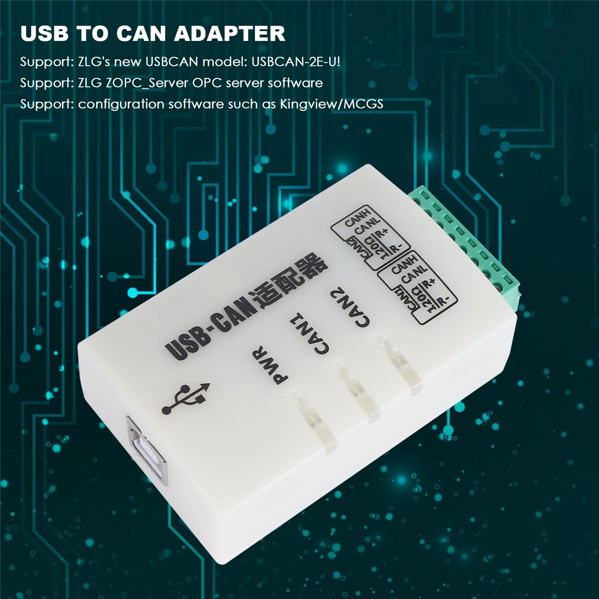 Analizator magistrala CAN CANOpenJ1939 USBCAN-2A USB do puszki Adapter kompatybilny z podwójną ścieżką ZLG