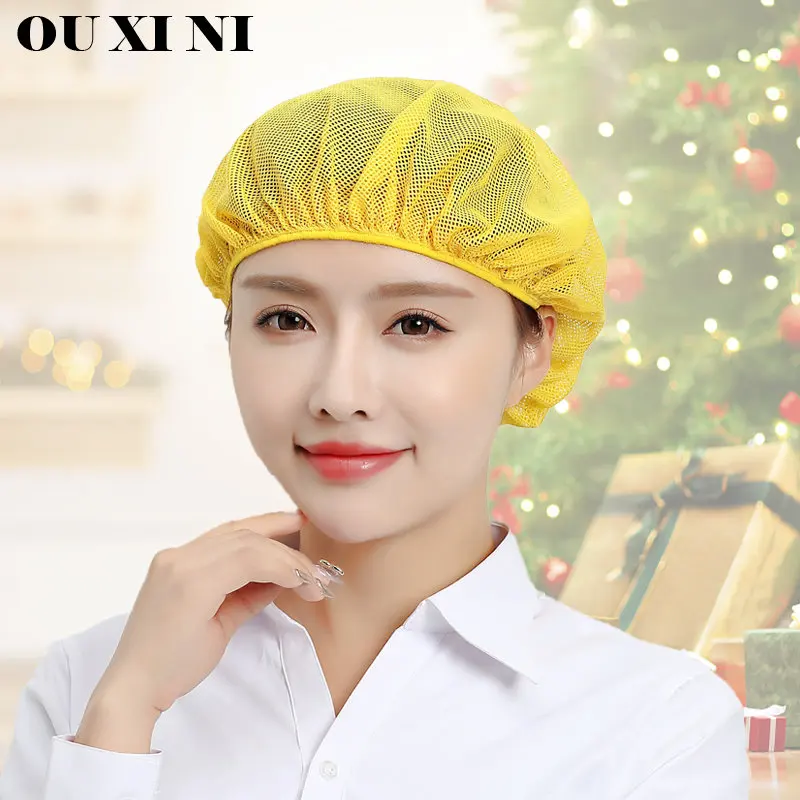 Chapeau de Chef en filet, casquettes de cuisine, chapeaux de travail de santé, cantine, Restaurant, Service alimentaire, boulangerie, cuisson, casquette respirante pour femme, 4 pièces