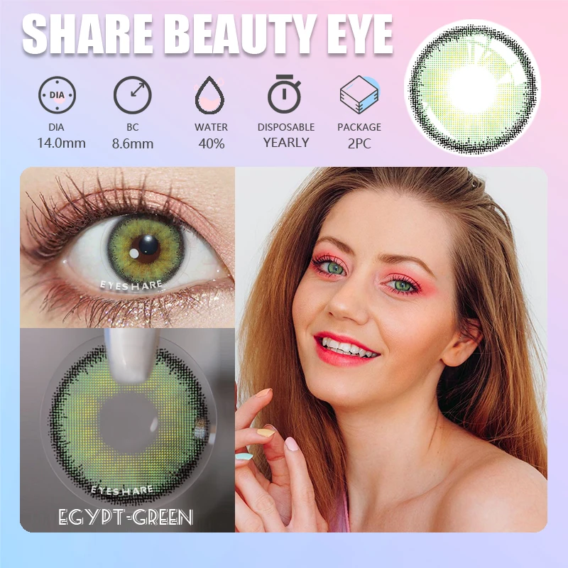 EYESHARE Color Contact Lenses For Eyes Blue Contact Lens Yearly Beautiful Pupil Makeup Colored Cosmetic Green Eye Contacts Lens