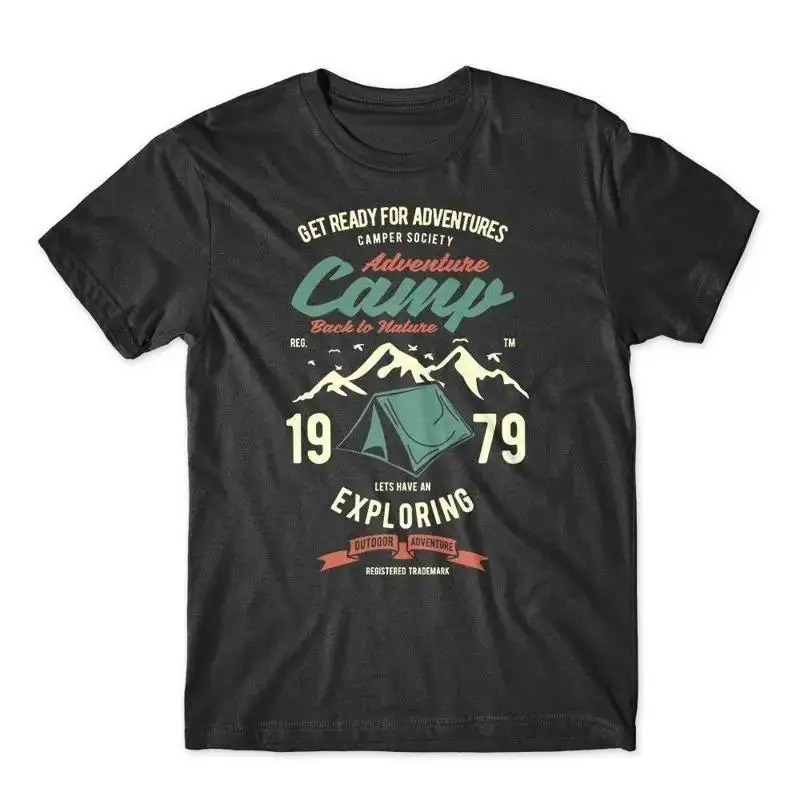Camp Adventure T-Shirt 100 Cotton Premium Neu