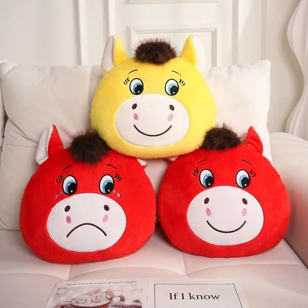 Fashion 35cm Horse Pillow Crying Horse Simulation Design Horse Soft Red Yellow Horse Cushion Pillow Gift