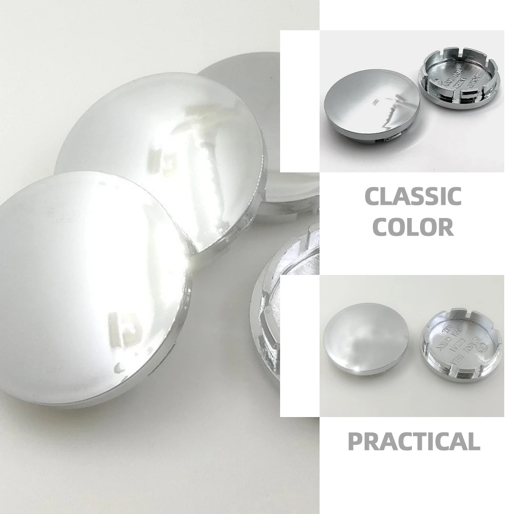 

4pcs Wheel Hub Covers Center Caps 51MM ABS Plastic Silver Car Tire Easy Installation Durability Style Charm Accessories