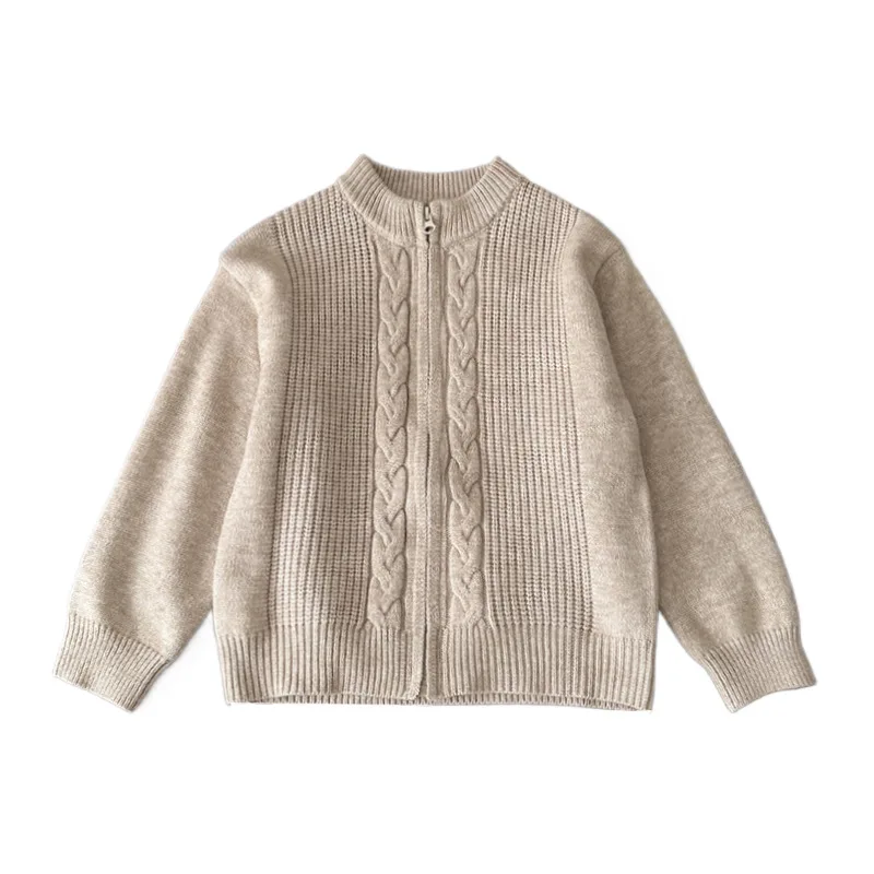 Children's Clothing, Boys' Knitted Cardigans, Autumn And Winter Clothing, Children's Fashionable Tops,  Zippered Jackets