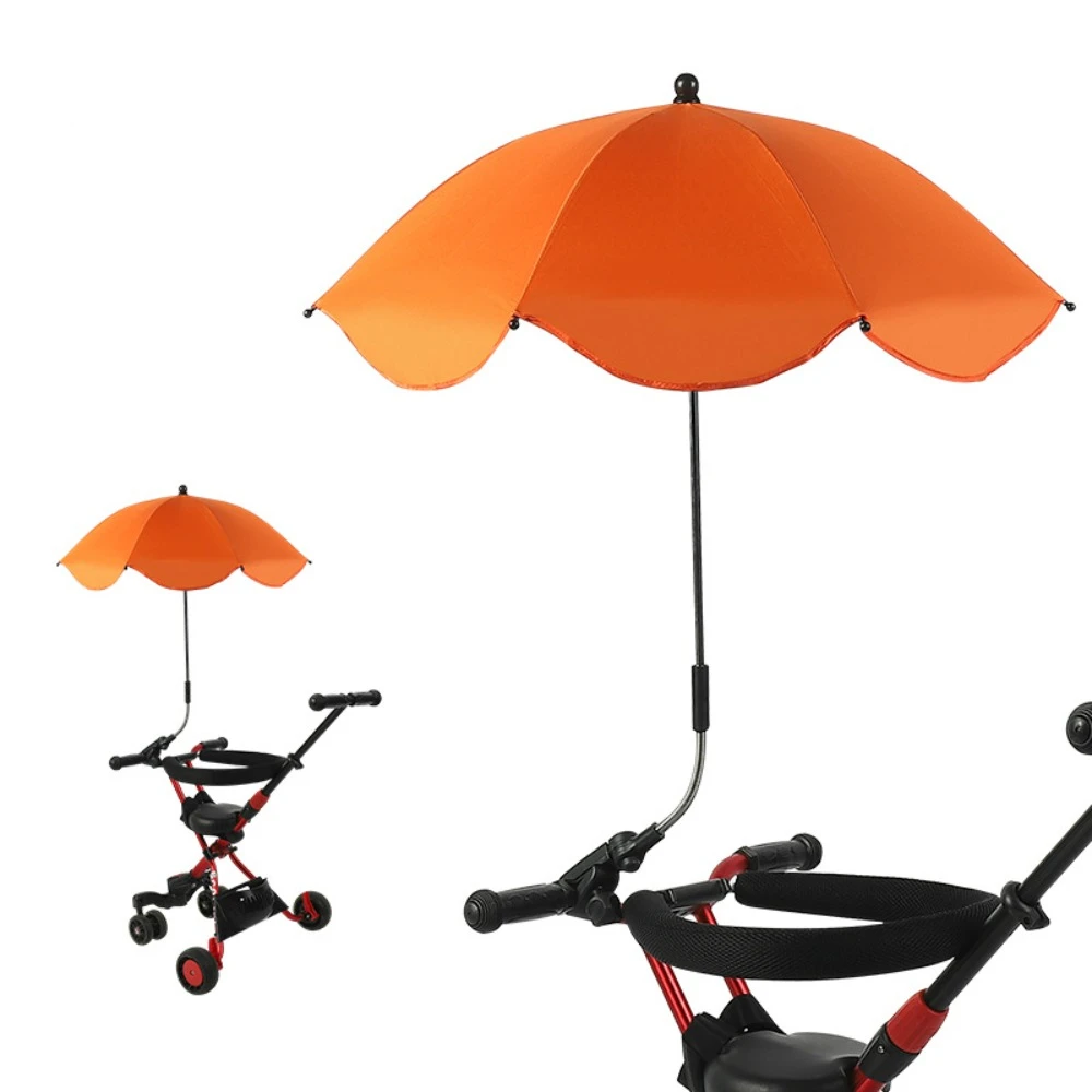 360° Baby Stroller Folding Umbrella Adjustable UV Sun Rain Protection Baby Pram Parasol Outdoor Sunshade Pushchair Canopy