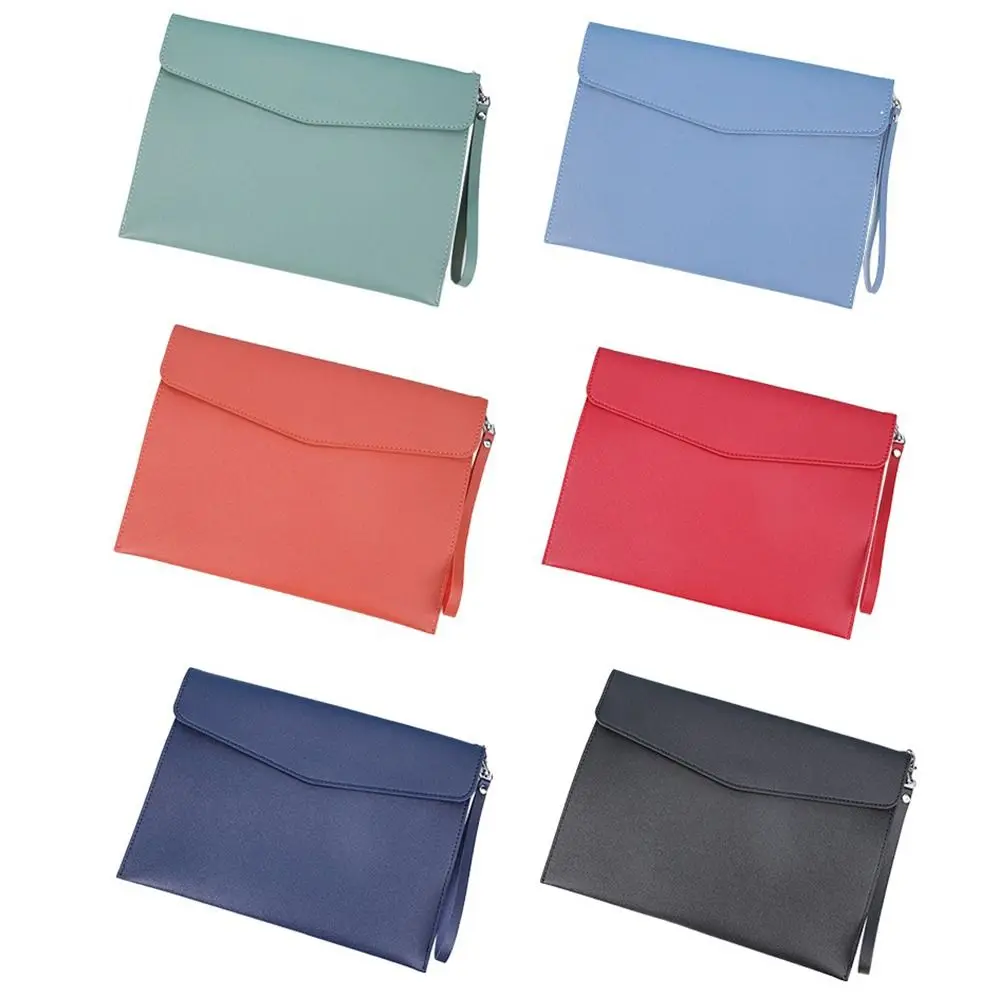 Leather Leather Document Pouch A4 A5 Large Capacity Leather File Folder With Handle Document Bag School Office