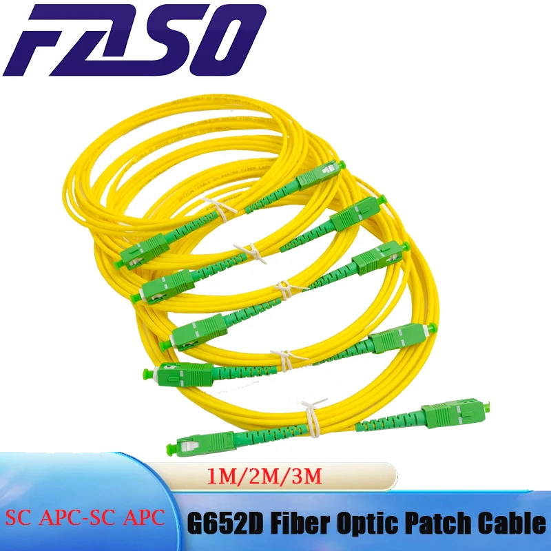 20/50PCS Cheap SC APC G652D Optical Fiber Patch Cord SM Optical Cable 3mm High Quality Fiber Optic Patch Cord