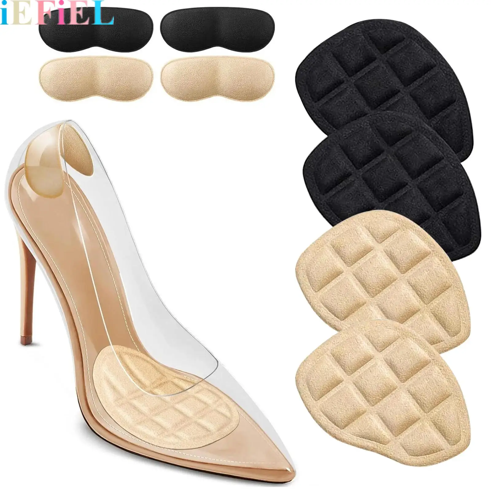 

8 Pieces High-Heel Shoes Heel Protector Pads And Forefoot Pads Set Comfortable Non-Slip And Anti-Abrasion Insoles for Daily Wear