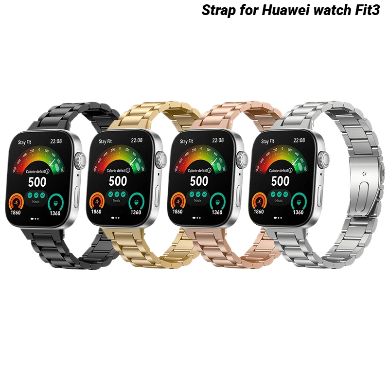 

Metal Strap For Huawei Watch Fit3 Sport Watchband For HUAWEI Watch FIT3 Woman Man wristband Stainless steelCorrea Bracelet
