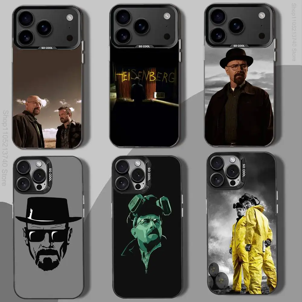 Etui na telefon H-HeisenbergS Bad BreakingS do iPhone'a 12, 16, 11, 14, 13, 17, 15, E, Max, Plus, Air, Pro, Mini, czarne, odporne na wstrząsy.