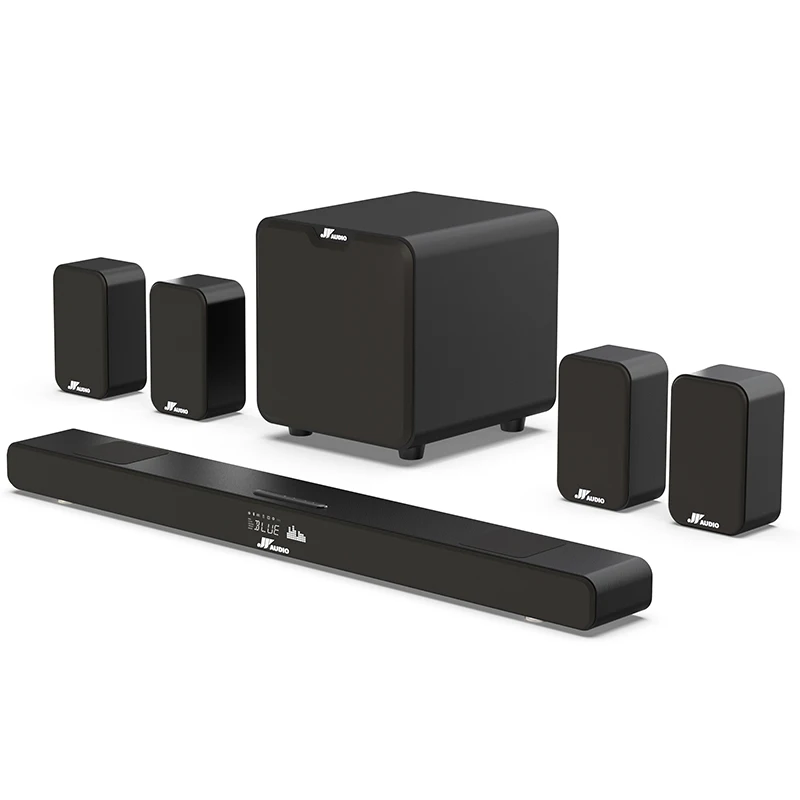 

Wireless Home Theater Surround Sound System for TV with Big Sound Wired Subwoofer and 2 Pairs of Surround Speakers