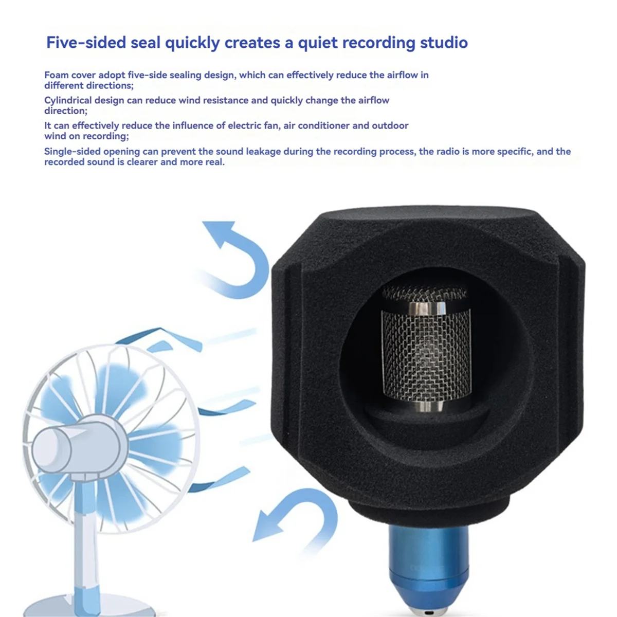 FFYY-C5 Mikrofon Windschutz Akustischer Filter Professionelles Kondensatormikrofon Studioschwamm Schalldichte Schutzabdeckung A