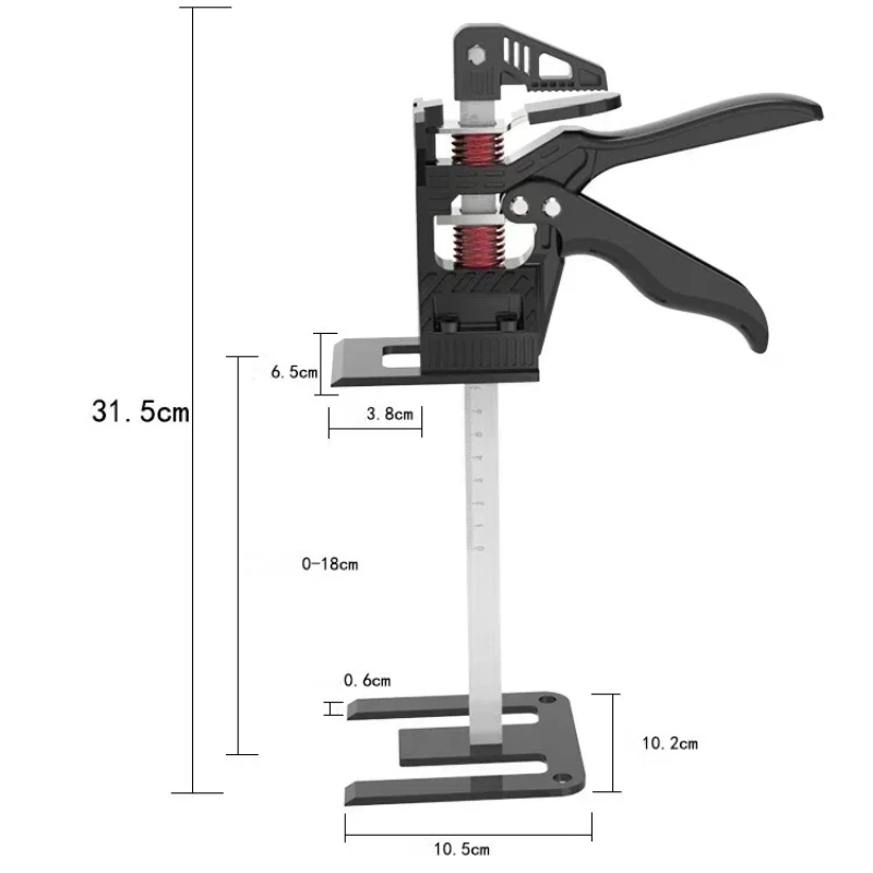 2024 Labor Saving Arm Jack 12.4 Inch Hand Lifting Jack Tool Adjustable Height Furniture Lifter Slow/Fast Drop in 2 Speeds Mode