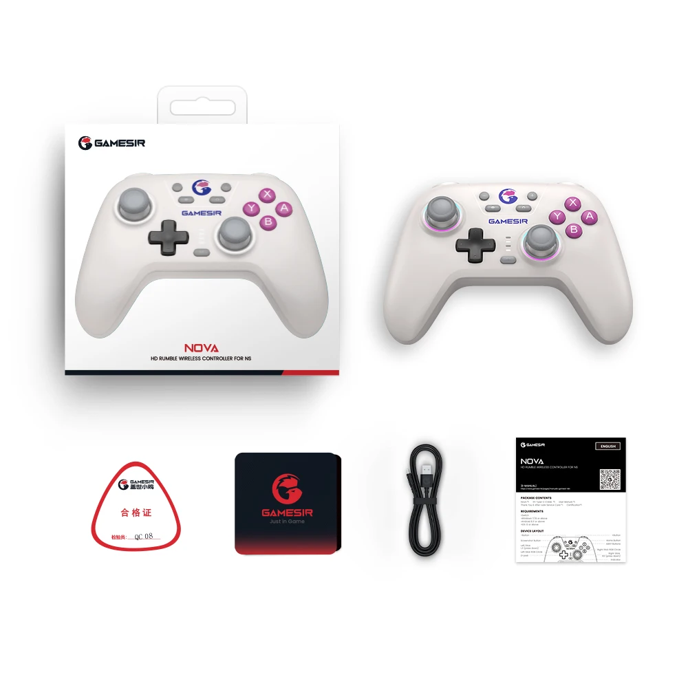 وحدة تحكم GameSir Nova Bluetooth Switch لوحة ألعاب لاسلكية مع تأثير القاعة للهاتف المحمول Nintendo Switch 2 iPhone Android