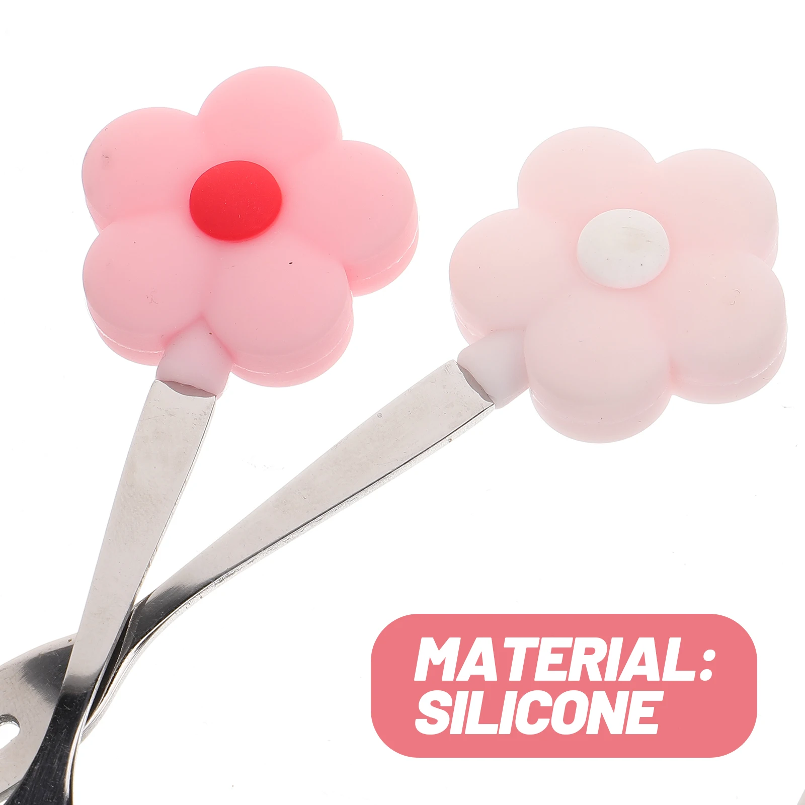 

3pcs Fruit Stainless Steel Dessert Ice Cream Cheese Appetizer Dipping Blending Fork Mini Kitchen Tools Silicone Handle Reusable