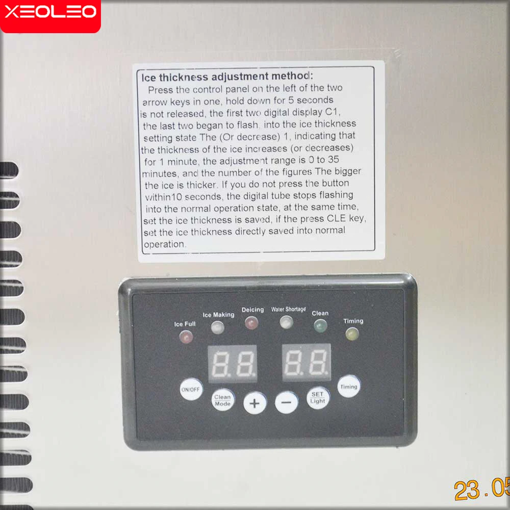 XEOLEO مربع صانع الجليد 65 و 75 كجم/24H التجارية آلة الجليد مكعب الهواء صانع الجليد آلة الفولاذ المقاوم للصدأ R22/R404 520 واط