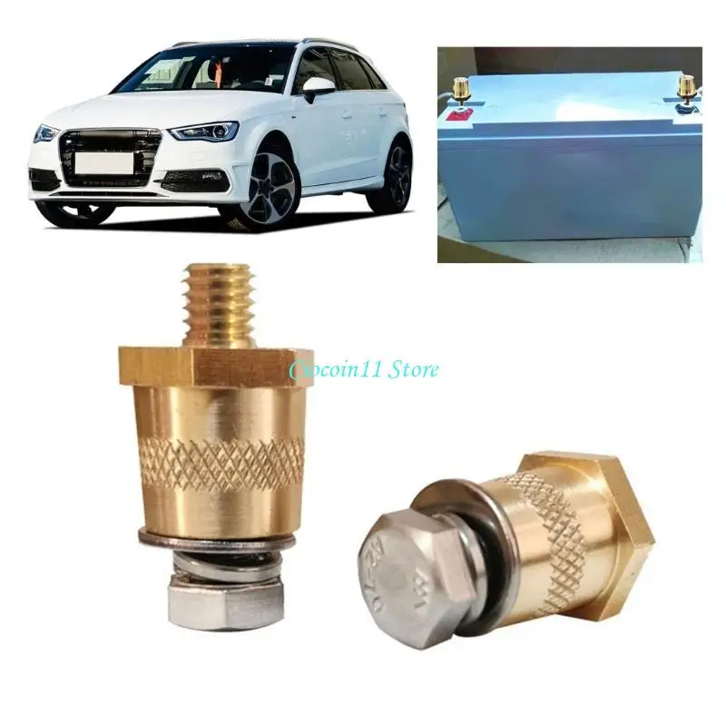 Y1UB Brass Battery Terminal Pair Stainless Steel Screws Reliable Power