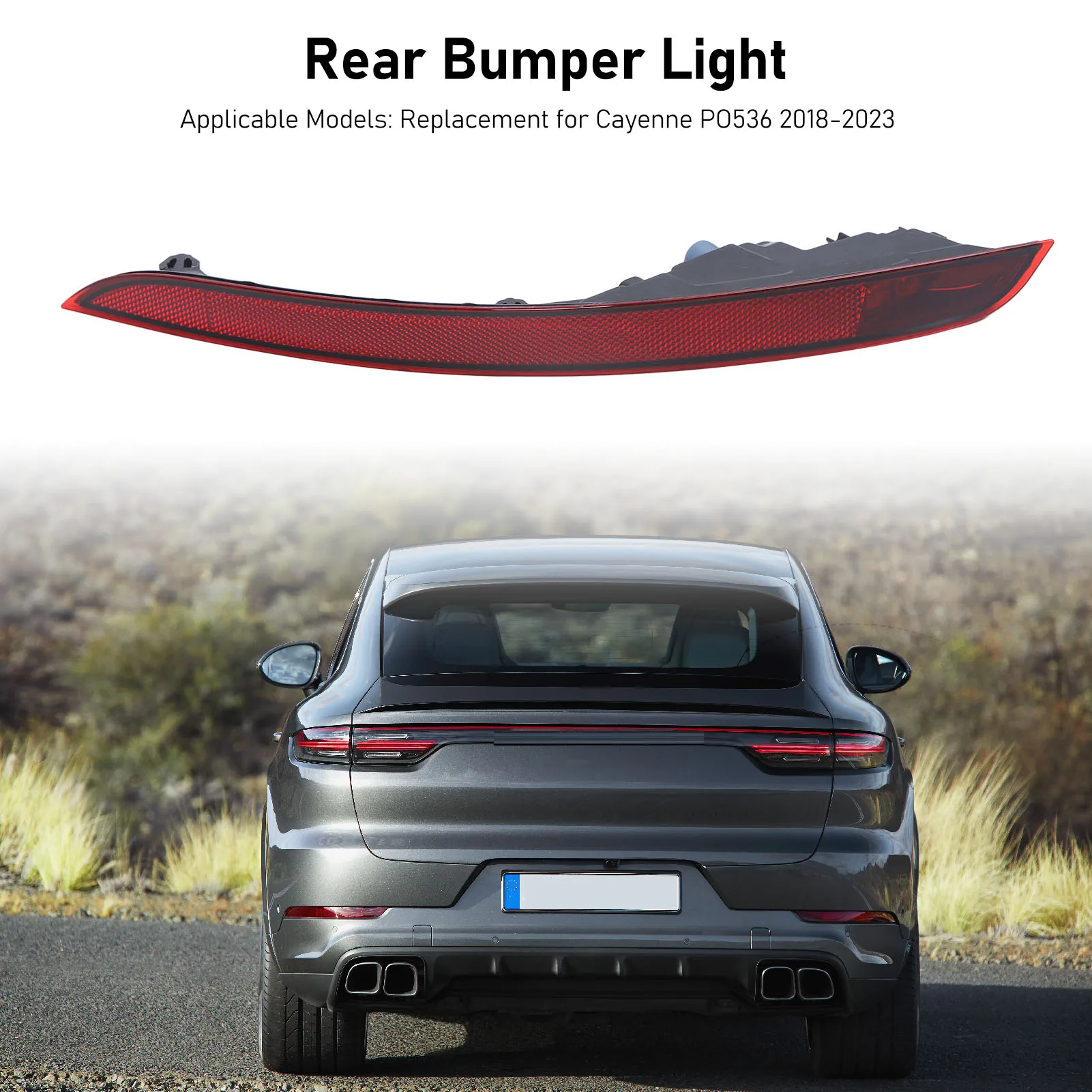 Rear Bumper Light Red Housing Bumper Indicator Reflector For Porsche Cayenne PO536 2018-2023 Left or Right 9Y0945725 9Y0945726