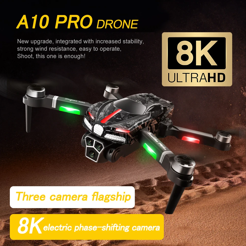 V186 Uav 8K Gps Hd Aerial Photography Brushless Optical Flow Obstacle Avoidance Aerial Photography Remote Control Four-Axis Toy