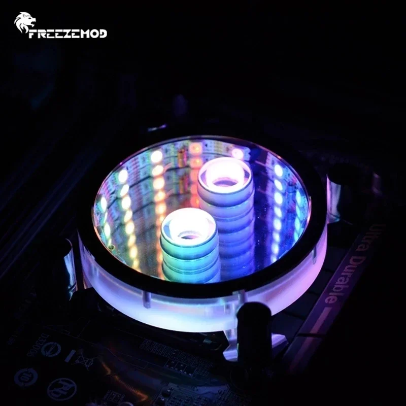 FREEZEMOD CPU Water Block For AMD/AM4 AM5/ Intel 115X 1700 2011 1366, 5V 3Pin Light Starry Sky ARGB Gradient Effect