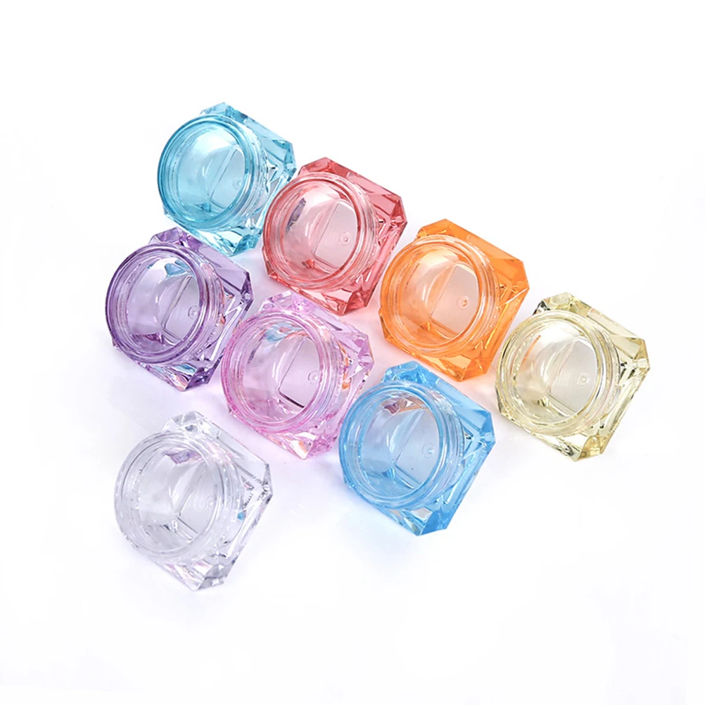 

5Pcs Small Travel Bottles Diamond Shaped Jars Empty Containers for Cream Shampoo Storage Safe Wide Mouth Portable