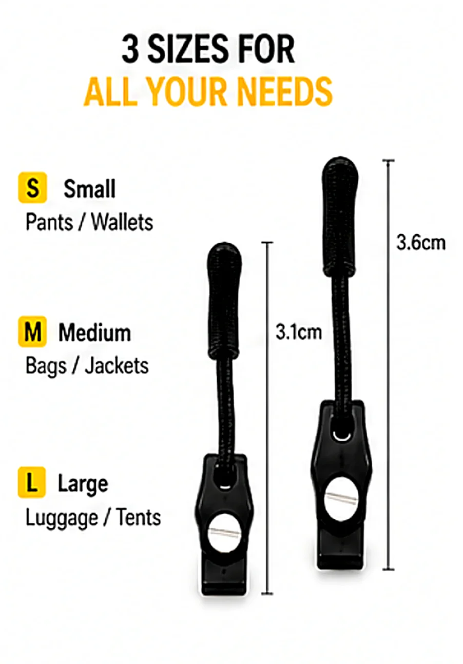 Reißverschluss Reparaturset Universal 2-6pcs Ersatz Zipper Kopf Sofort Reparatur 3 Größen Schieber Fix Kaputte Reißverschlüsse Kleidung Taschen Nähen DIY Zubehör Werkzeuge Praktisch Langlebig Tragbar – Detail 7