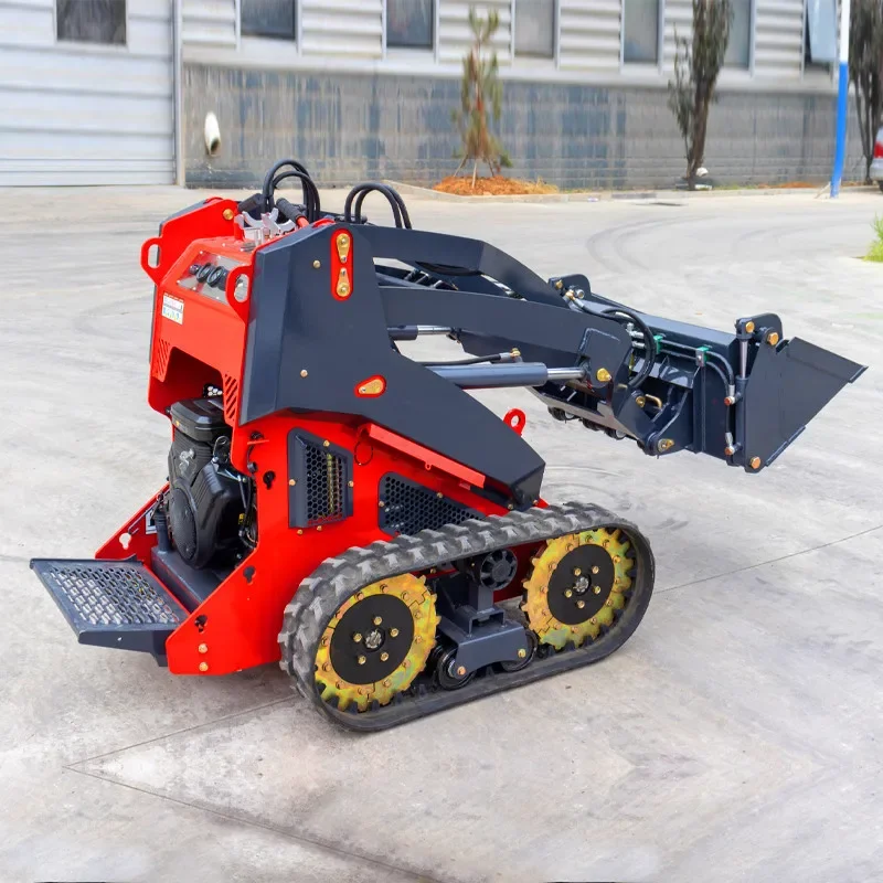 Small wheeled skid steer loader, gasoline mini electric forklift, engineering construction excavation skid steer loader