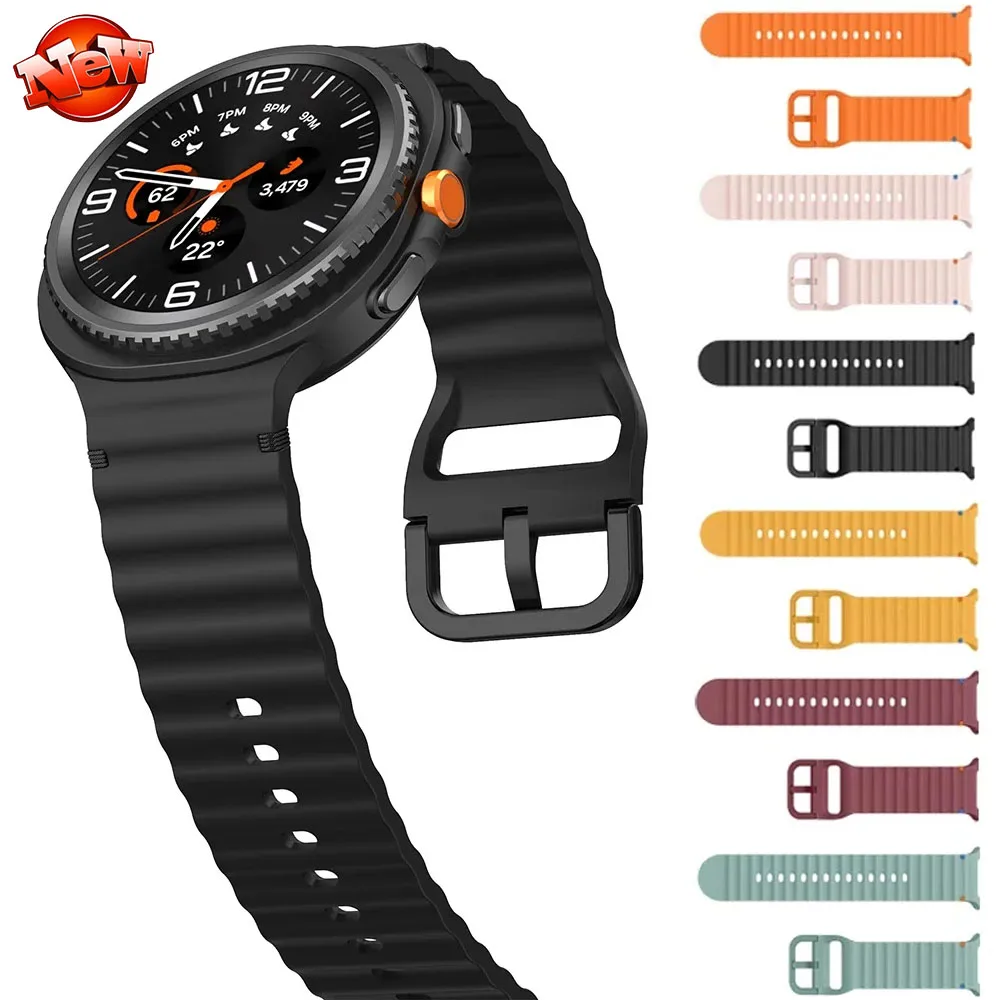 Original Sport-Silikonarmband für Samsung Galaxy Watch 8 Classic 46 mm, weiches Armband, Samsung Galaxy Watch 8 40/44 mm, verstellbar