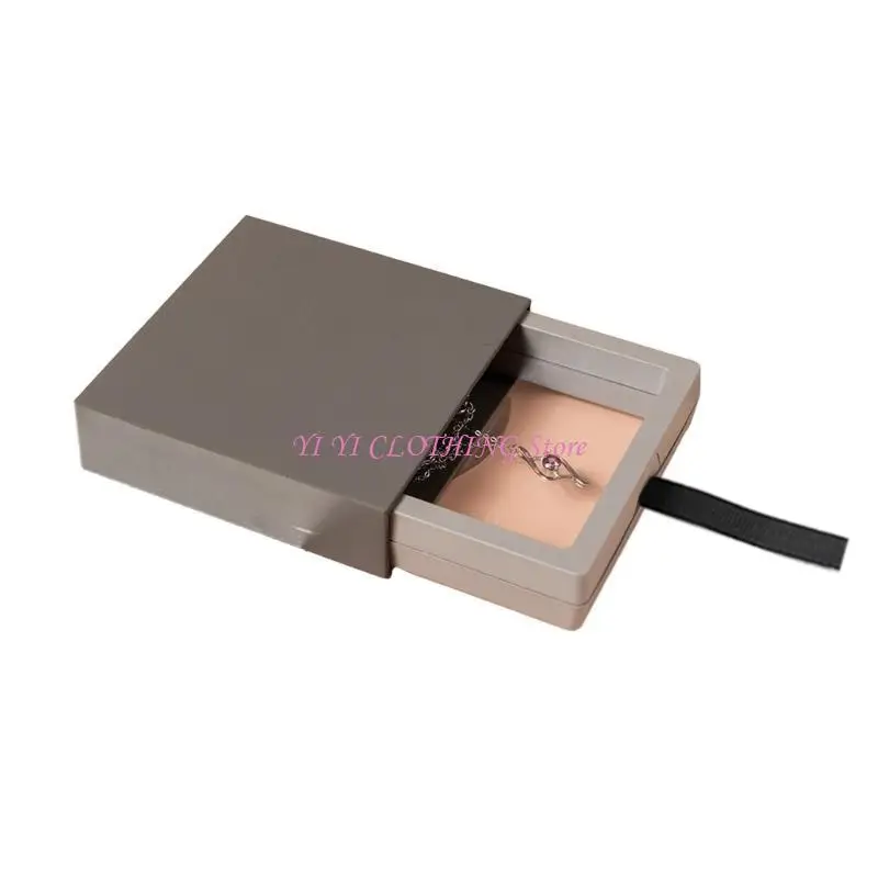 

N5KF 13 Colors Drawer Suspension Drawer Box Earrings Necklace Rings Storage Jewelry Box PE Film Jewelry Packaging Box