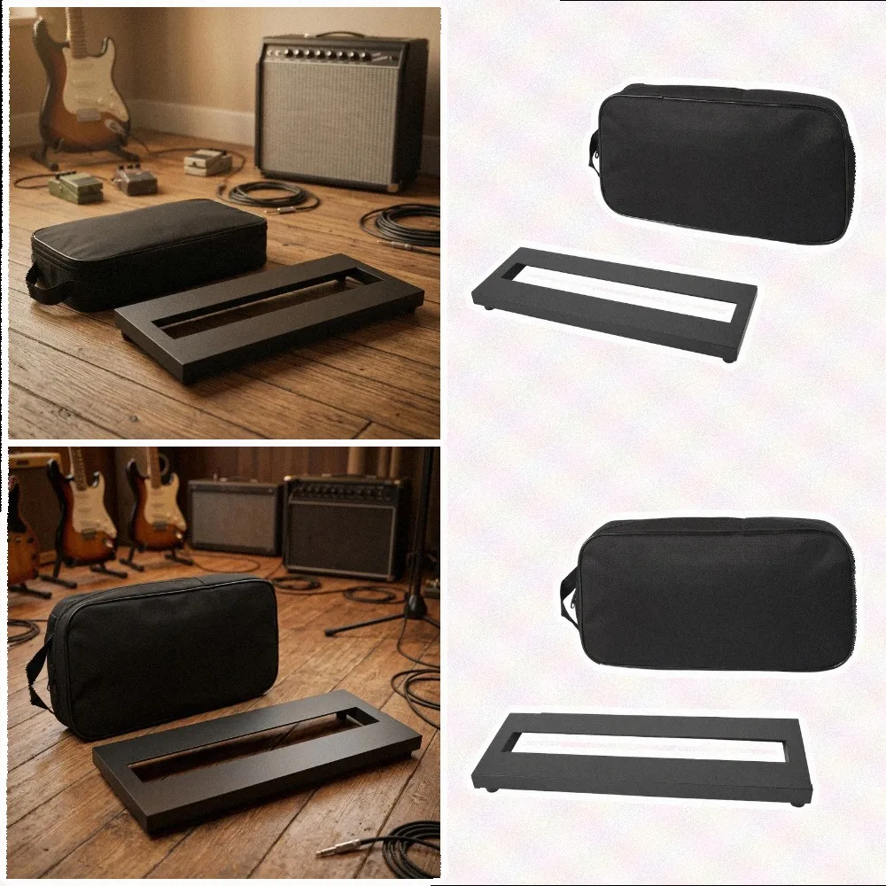 Portable Aluminum Alloy Pedal Board for Guitar and Bass Effects with Spacious Carrying Bag Ideal for and Practice