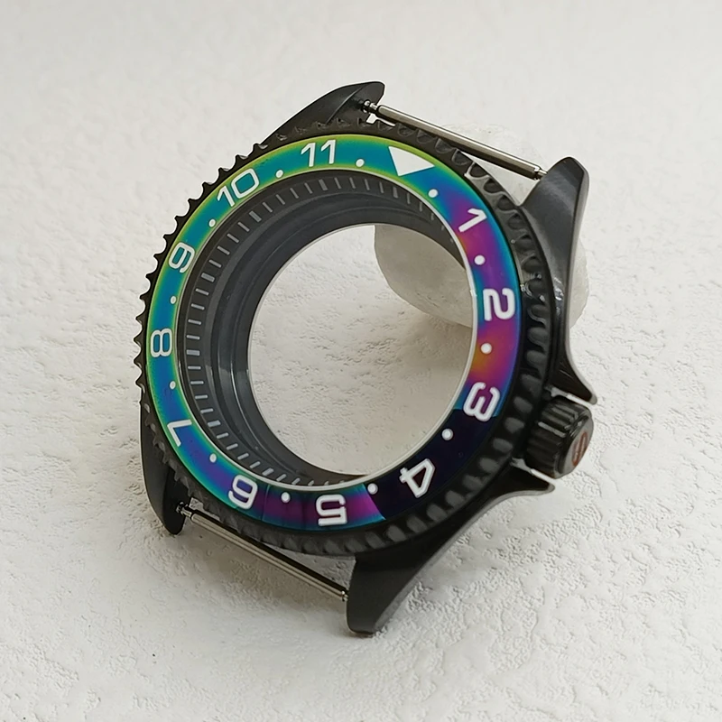 

Mod Black NH35 Watch Cases Dome Sapphire Crystal Glass Fits Seiko SKX007 SKX009 SRPD NH35 NH36 Movements Case Repair Replace