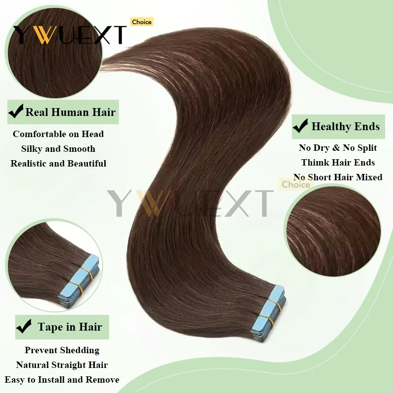 30G-50G Invisible Tape in Human Hair Extensions Machine Remy Natural Straight Hair 20pcs/pack Natural Look Hair Easy Application