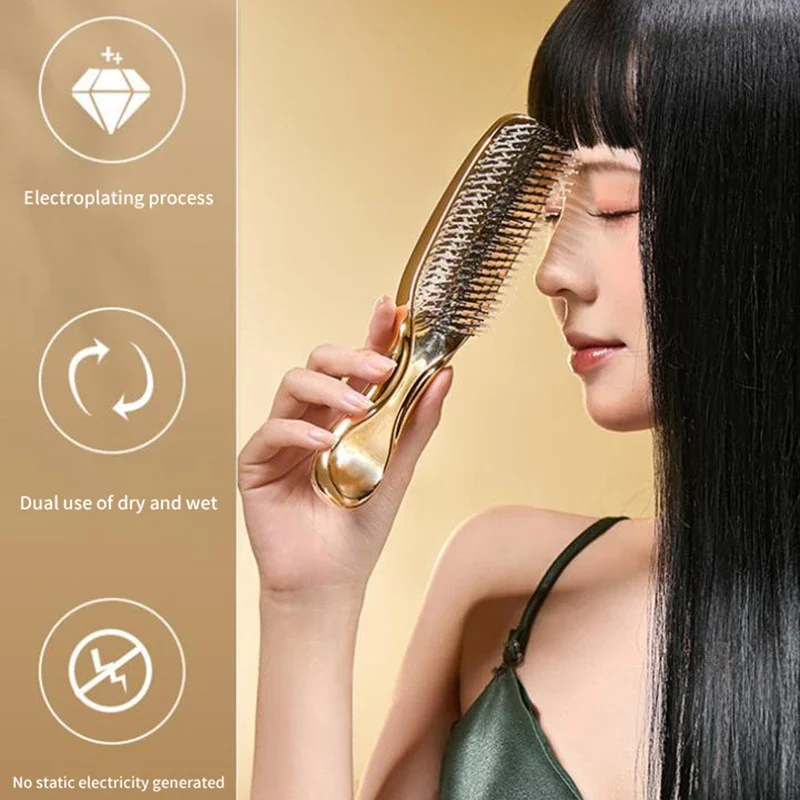 Square Electroplated Massage Combs Air Cushion Hair Combs Airbag Massage Combs Easy To Use For All Hair Types Wet And Dry