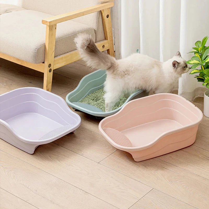 Pet Litter  Cat Litter Box Large Reinforced Deodorant Cat Toilet Splash Proof Cat Litter Shovel Cat Litter Box Pet Supplies Cats