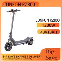 CUNFON RZ800 Adult Electric Scooter 1200W Motor 48V18AH Battery City EScooter 10.5 Inch Tire E-Scooter
