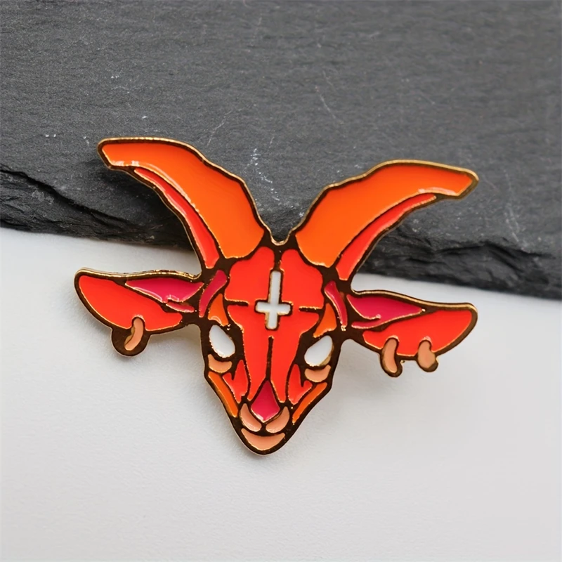 만화 고스 다크 염소 사탄 Baphomet 에나멜 배지 브로치 DIY 배낭 칼라, 개성 핀 파티 선물 쥬얼리 할로윈 핀