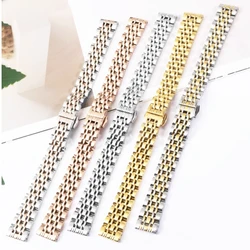 women bracelet 12mm 14mm 16mm 16mm 18mm For Casio Armani Swarovski Cartier watchband Butterfly clasp Stainless steel watch strap
