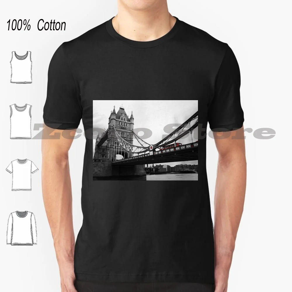 Футболка Мужская/женская с изображением Лондона и красного автобуса, 100% хлопок