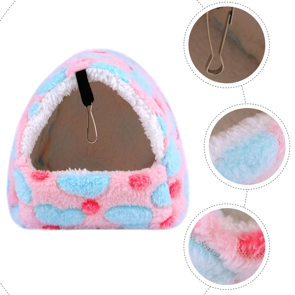 

Hanging Hamster Hammock Soft Cotton Bedding Warm Wall Mount Bed for Dwarf Hamster Small Pets Winter Pet House Wall Mount