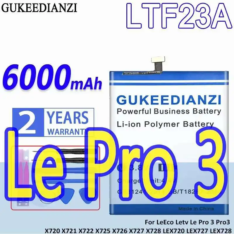 

Mobile Phone Battery LTF23A 6000mAh For Leeco Letv LE Pro 3 Pro3 X720 X721 X722 X725 X726 X727 X728 LEX720 LEX727 LEX728