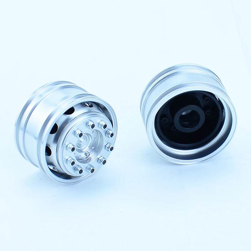 2pcs Metal Wheels Bearing Hub Rim for 1/14 Tamiya RC Dump Truck SCANIA 770S R620 VOLVO BENZ Arocs MAN TGX LESU Car Accessories