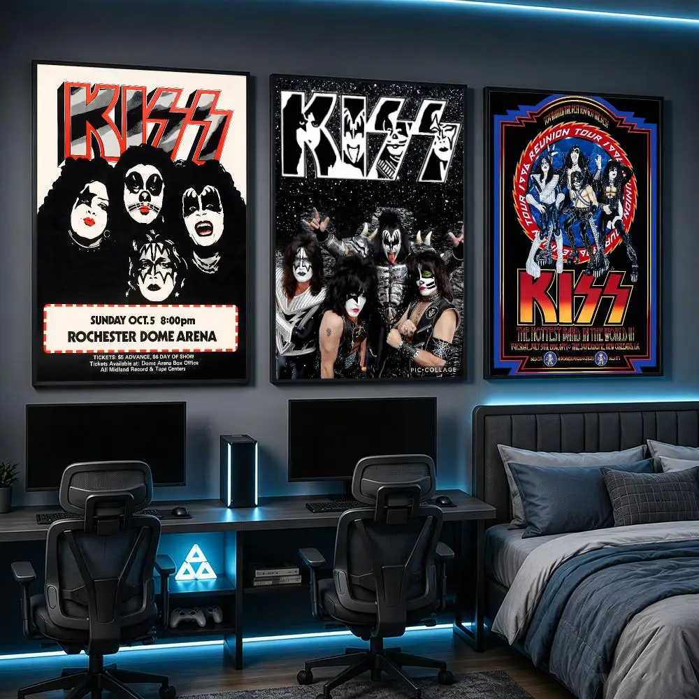 band KISS Poster HD Poster Anime Aesthetic Wall Art For Game Anime Lovers Bedroom Gaming Room Decor Ideal Gift
