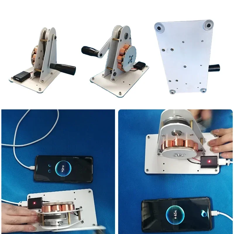 핸드 크랭크 발전기 비상 USB 5V 휴대폰 충전 DC 12V 영구 자석 미니 발전기, 물리적 전자기, 50W